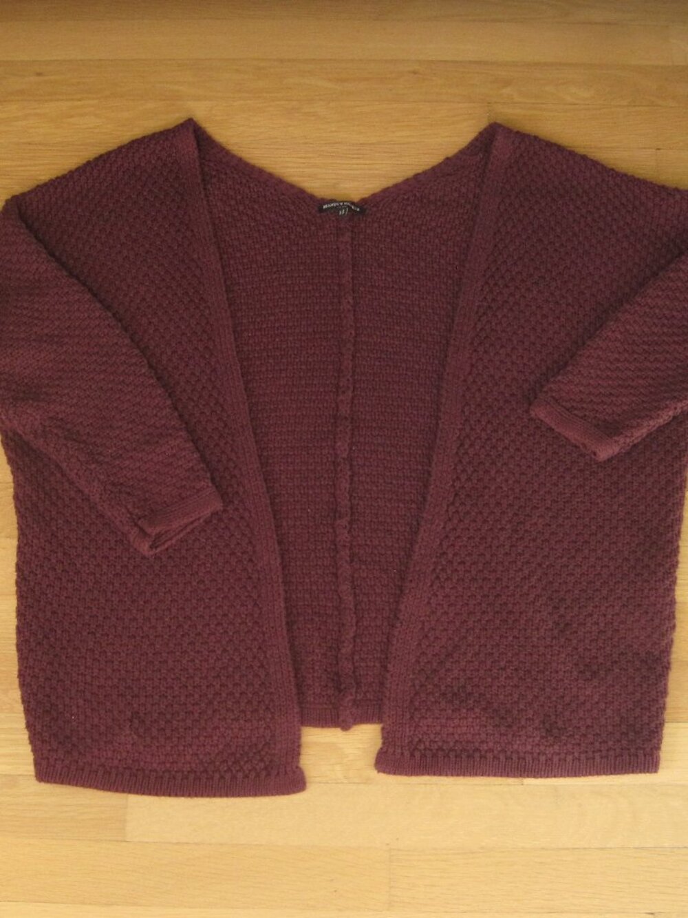 Brandy Melville Carolin Knitted Sweater Cardigan Open Front OS Burgundy Maroon